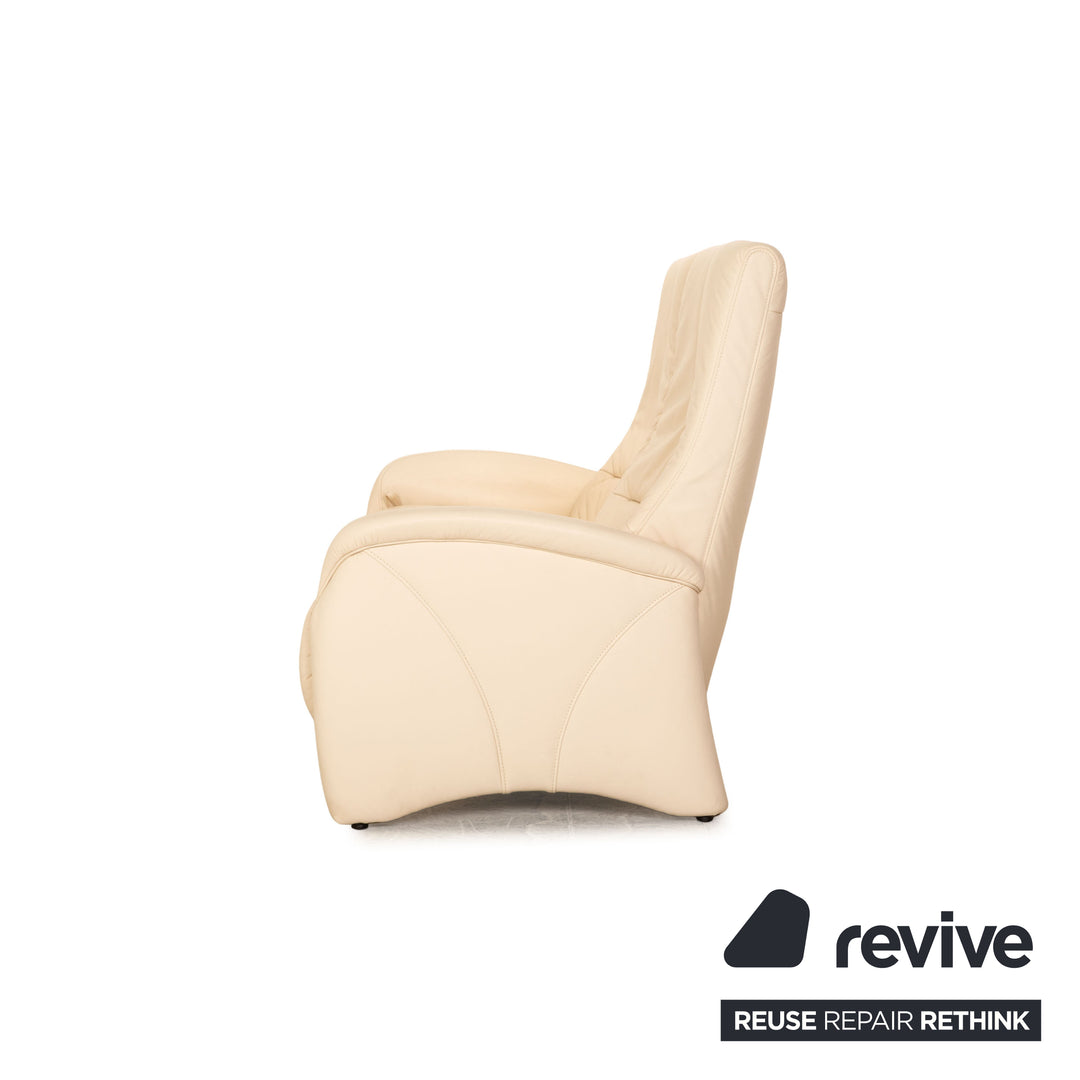 Himolla Cumuly leather two-seater cream sofa couch manual function relaxation function