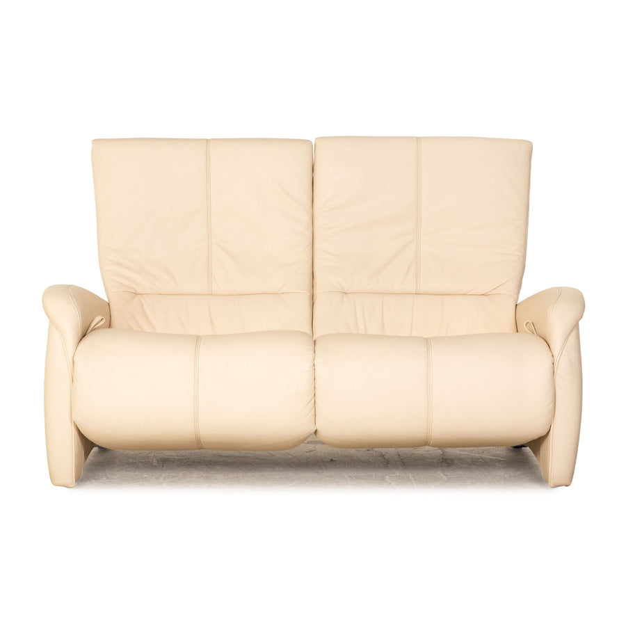 Himolla Cumuly leather two-seater cream sofa couch manual function relaxation function