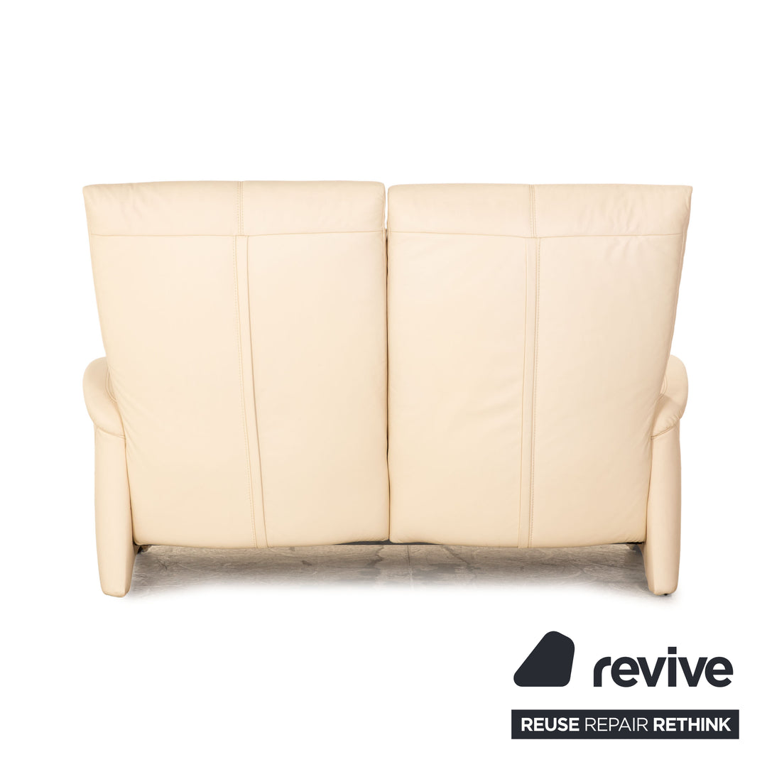 Himolla Cumuly leather two-seater cream sofa couch manual function relaxation function