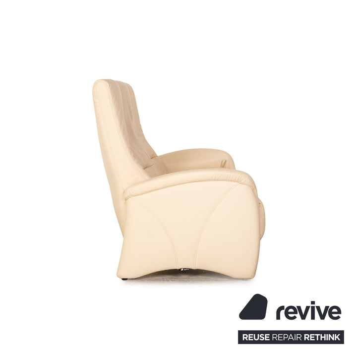 Himolla Cumuly leather two-seater cream sofa couch manual function relaxation function