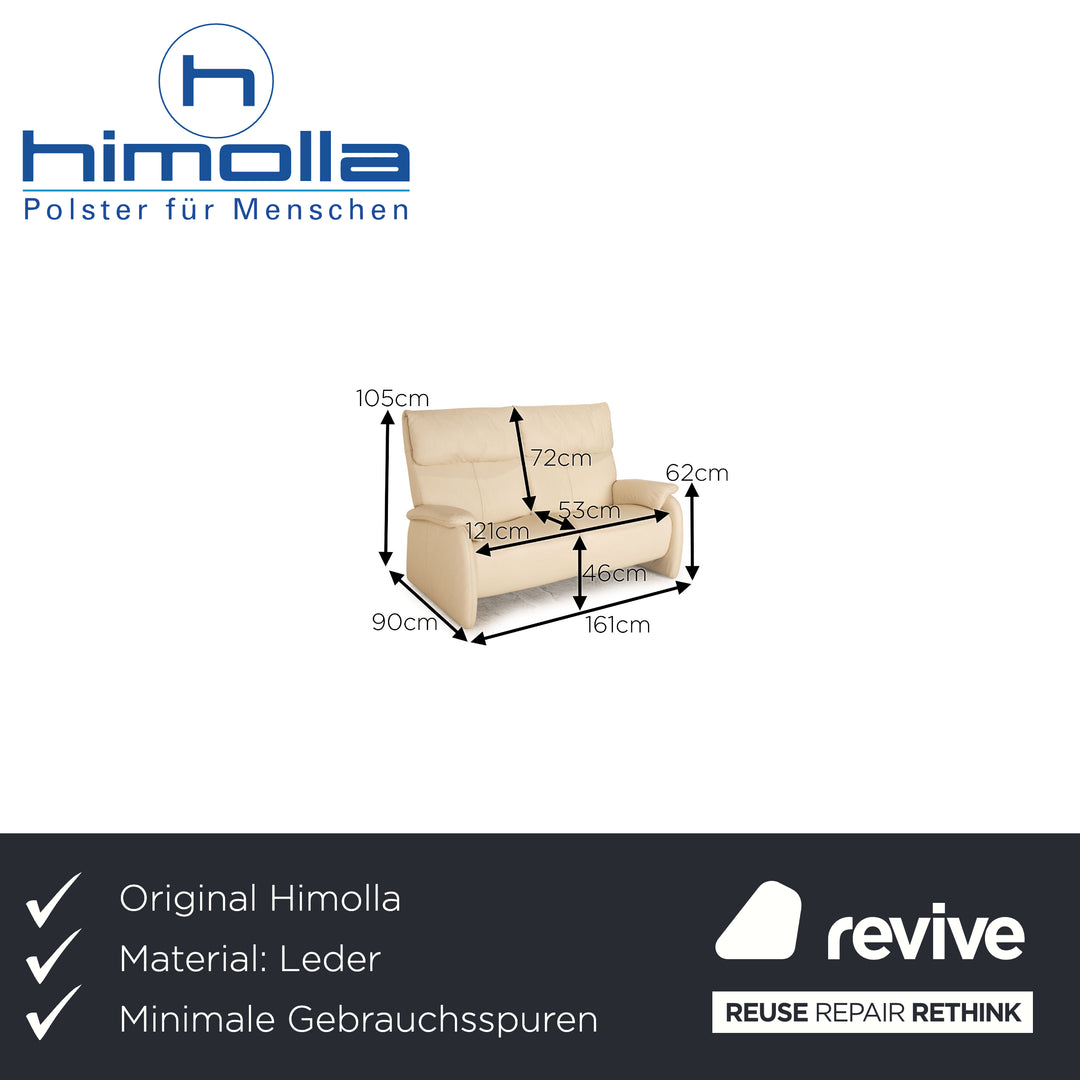 Himolla Cumuly Leder Zweisitzer Creme Sofa Couch