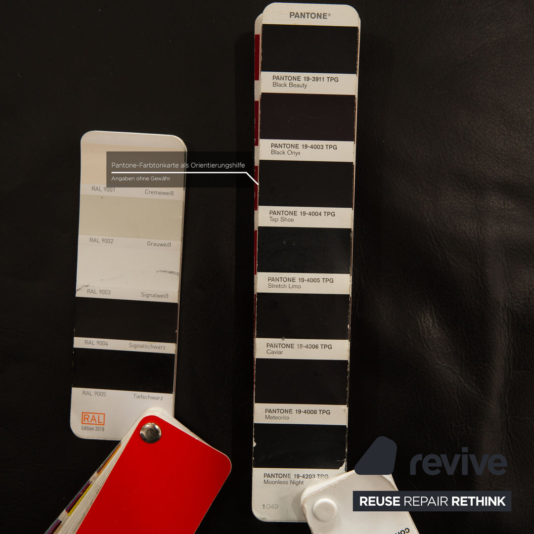 Himolla Cumuly Leather Two Seater Black Sofa Couch Manual Function