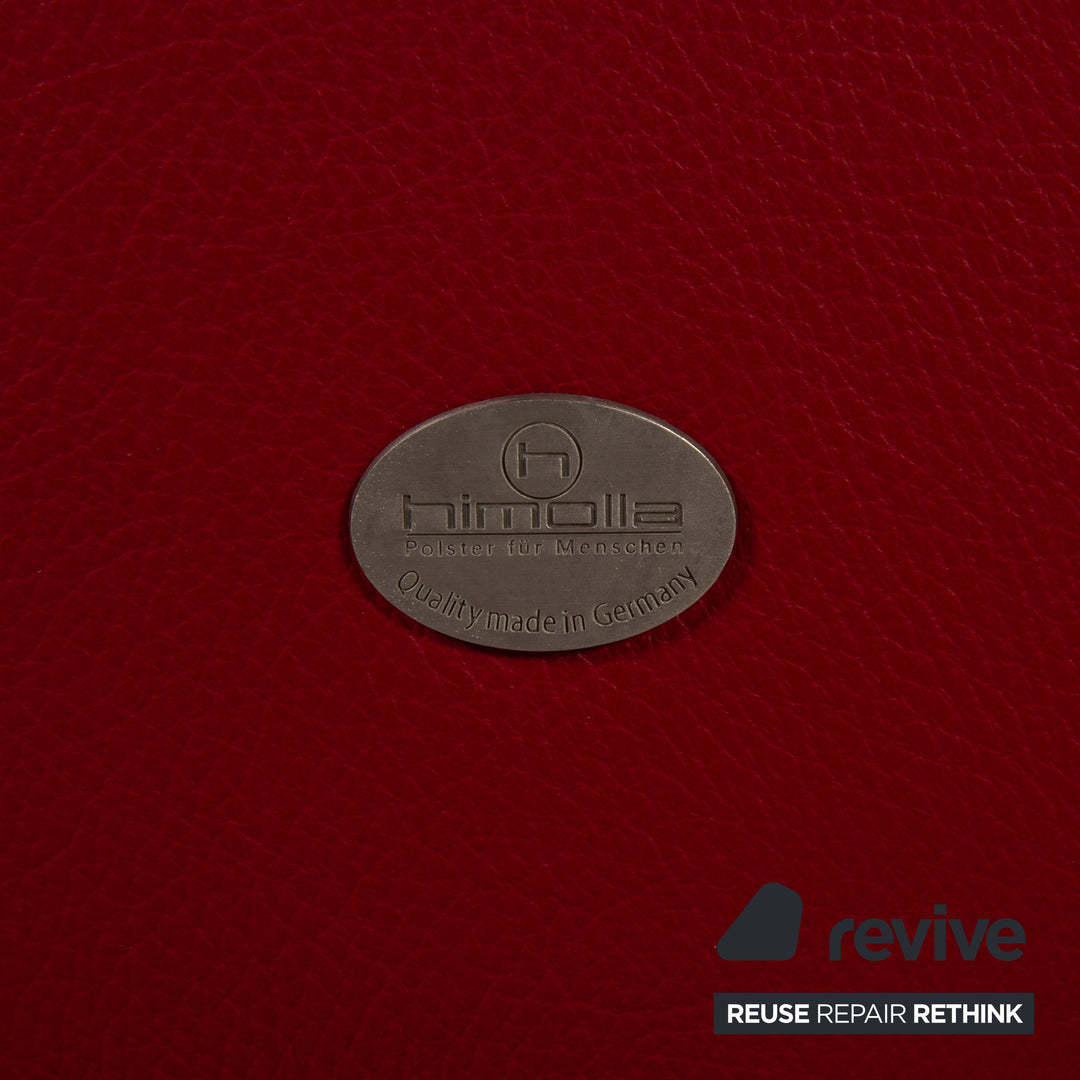 Himolla Cumuly Two Seater Leather Red Sofa Couch Electric Function