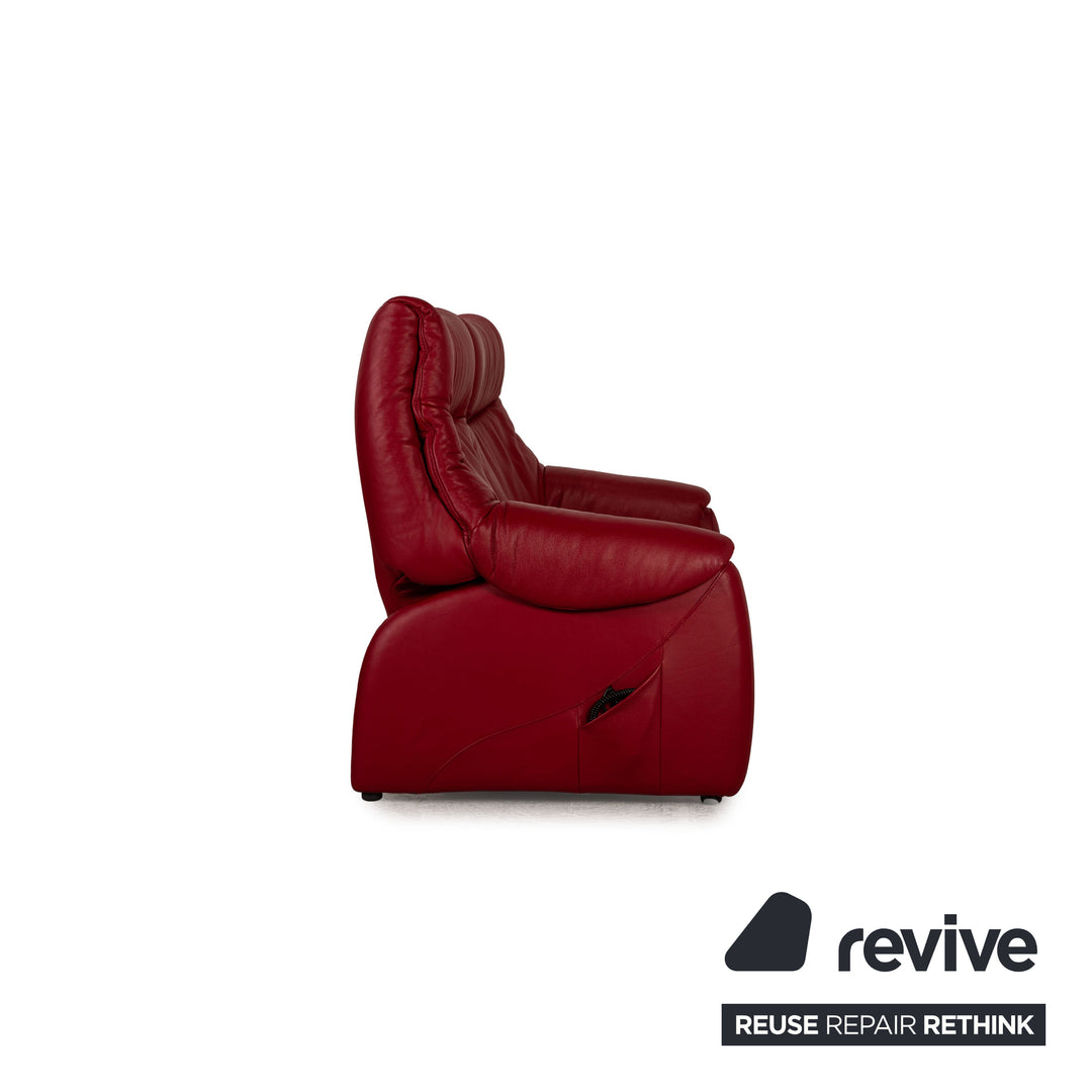 Himolla Cumuly Zweisitzer Leder Rot Sofa Couch elektrische Funktion