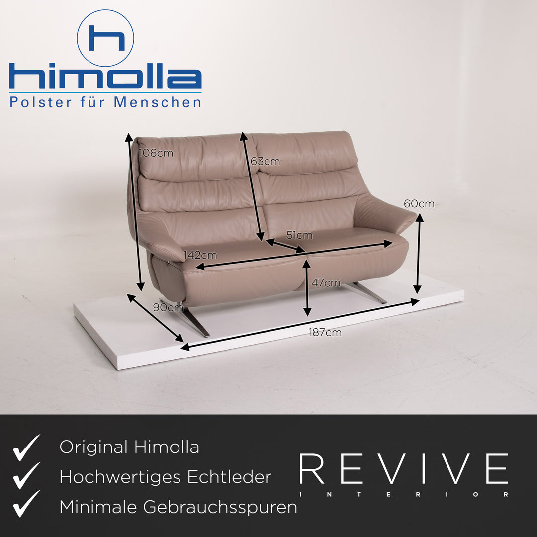 Himolla Easy Comfort 4600 Leder Sofa Garnitur Beige Dreisitzer Zweisitzer elektrische Funktion Easy Komfort #14199