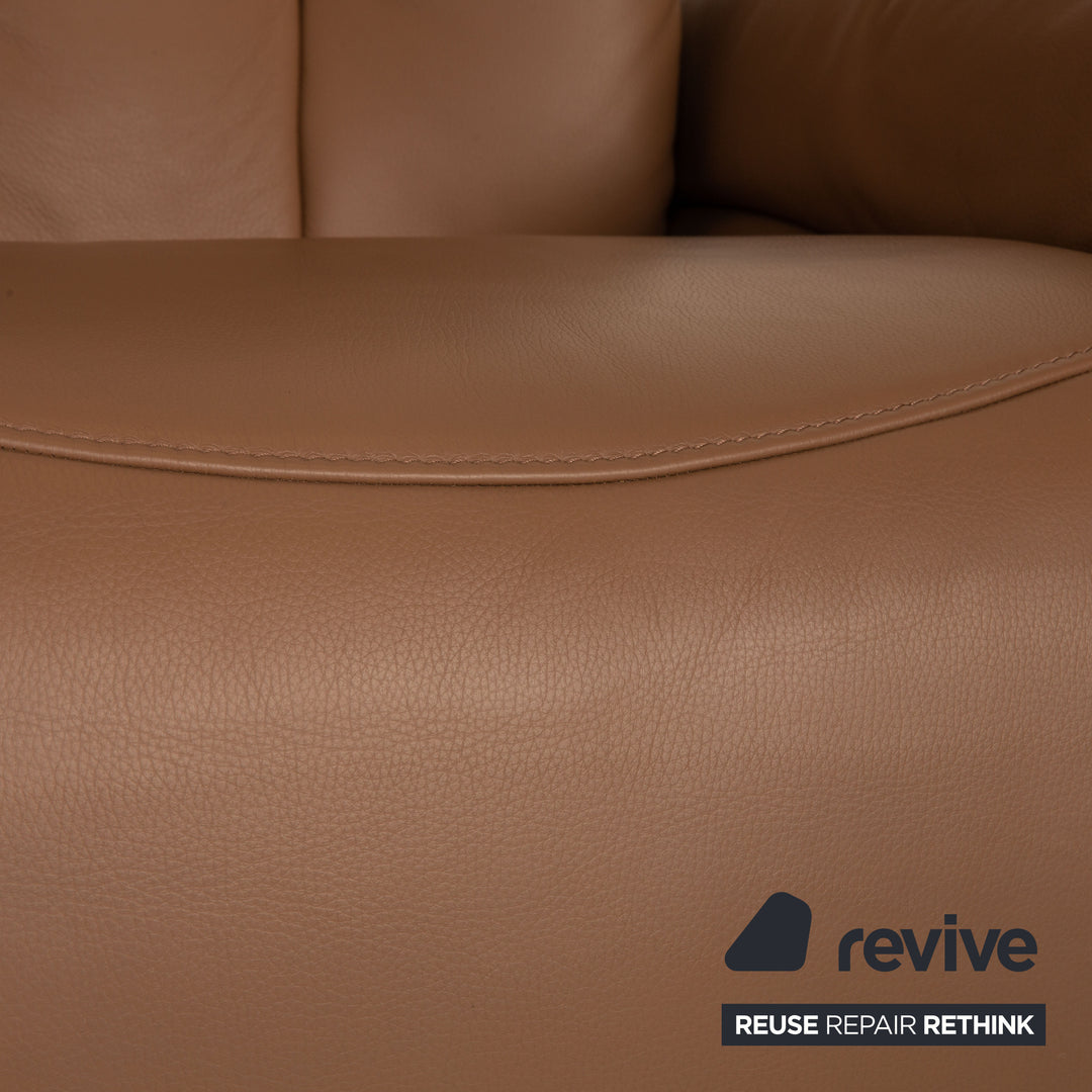 Himolla easyswing leather armchair brown beige function