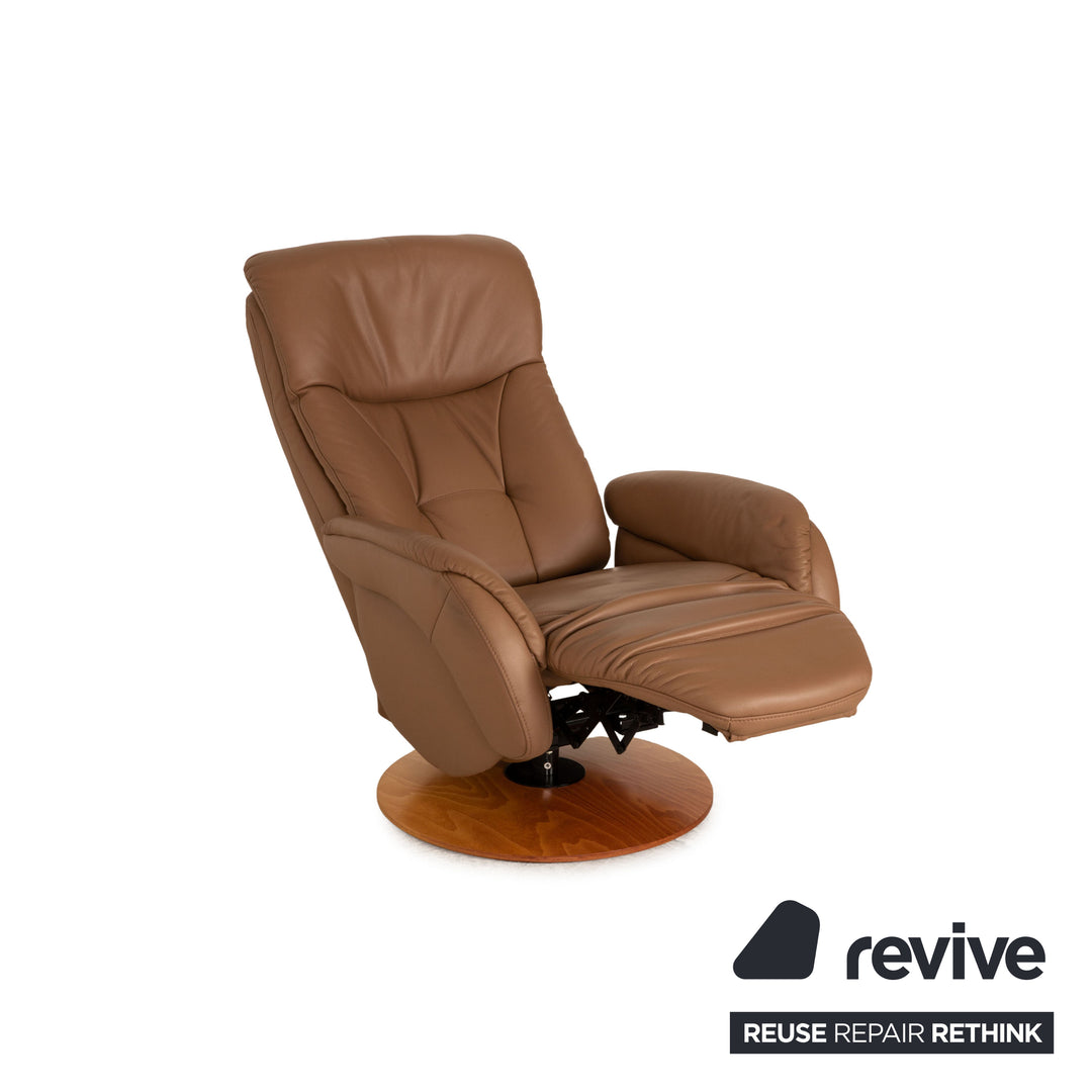 Himolla easyswing leather armchair brown beige function