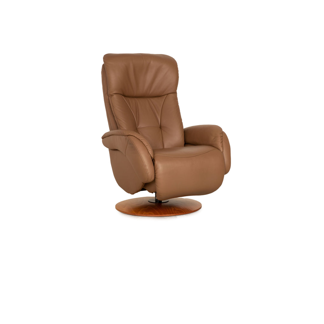 Himolla easyswing leather armchair brown beige function