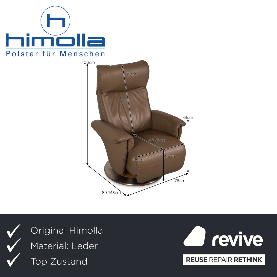 Himolla Easyswing Leather Armchair Brown Taupe Function
