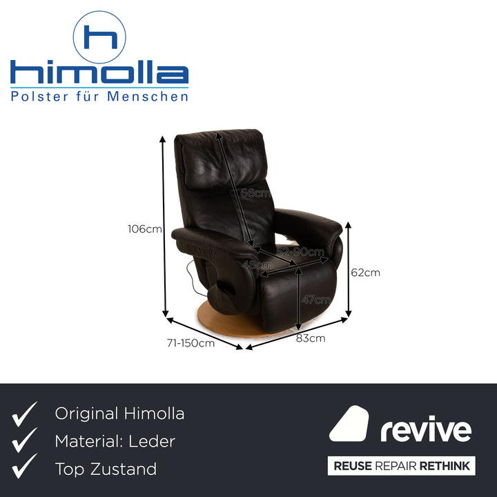 Himolla Easyswing Leder Sessel Schwarz elektrische Funktion Relaxfunktion
