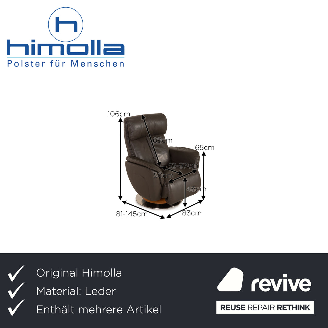 Himolla Ergoline leather armchair set gray function relaxation function