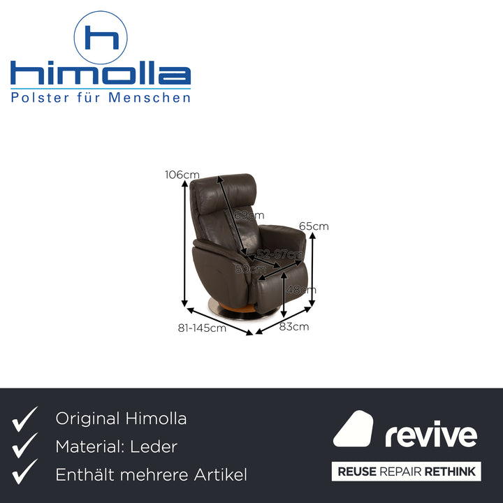 Himolla Ergoline leather armchair set gray function relaxation function