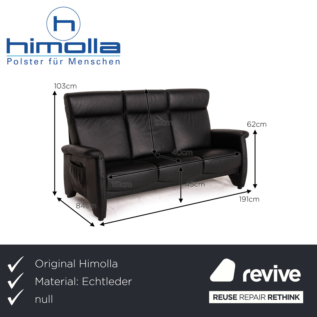 Himolla Ergoline Leather Sofa Set Black Function 1x three-seater 1x two-seater 1x armchair