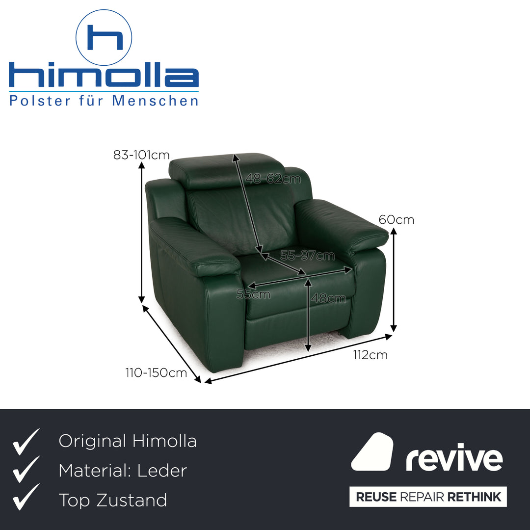 Himolla Hamm Leather Armchair Green Wallfree relax function