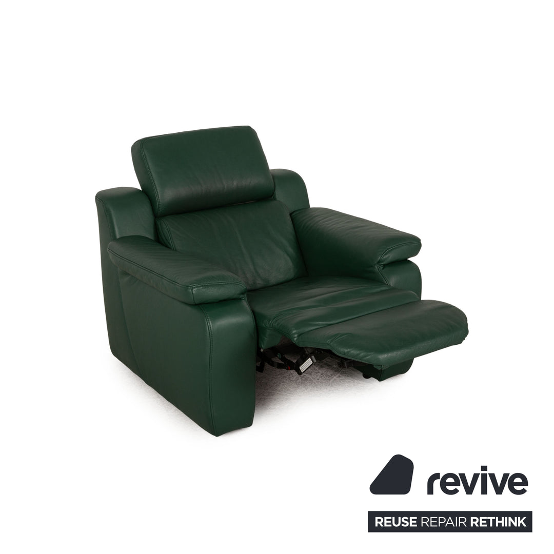 Himolla Hamm Leather Armchair Green Wallfree relax function