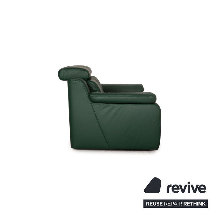 Himolla Hamm Leder Zweisitzer Grün Sofa Couch elektrische Relaxfunktion