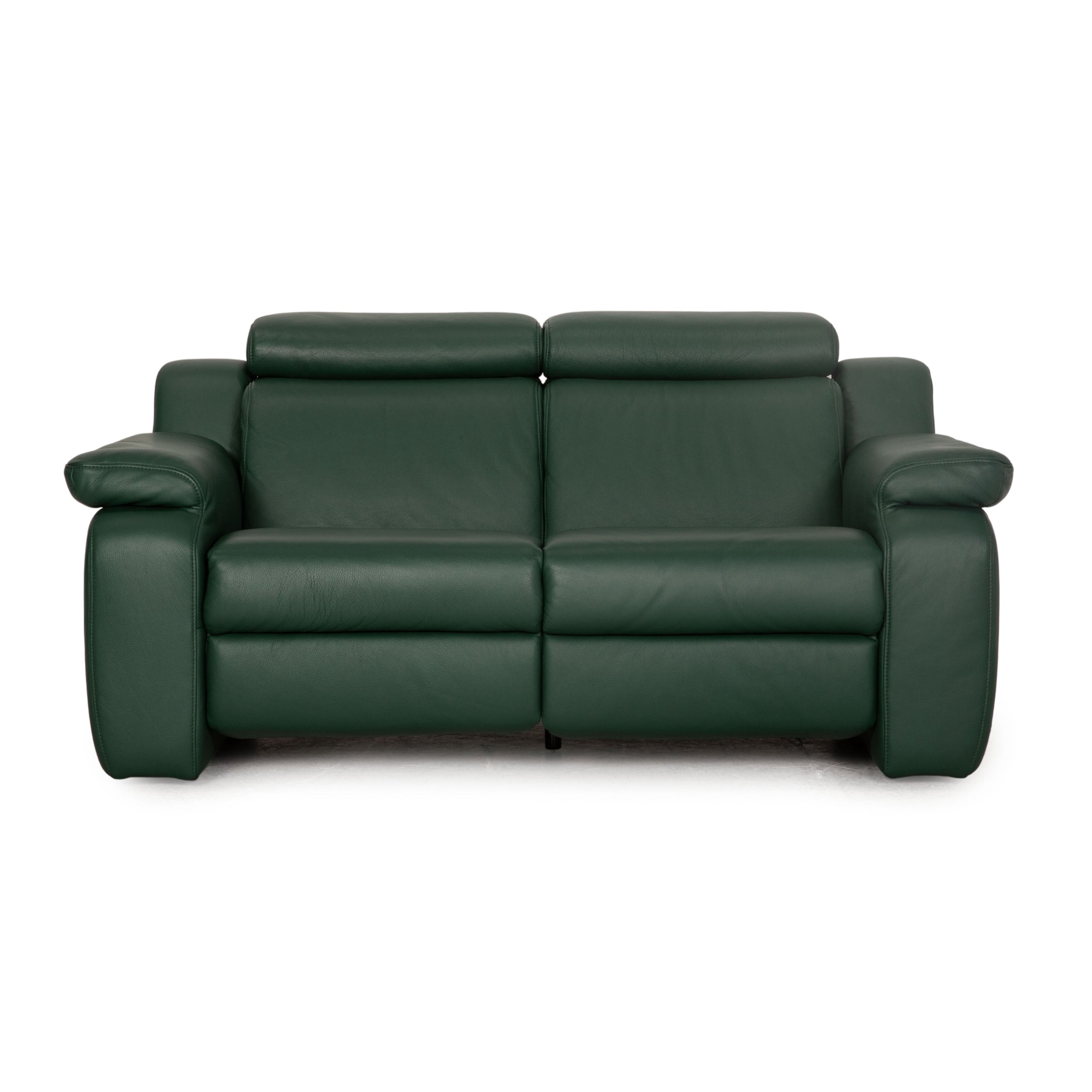 Grüne Couch / Sofa mit elektrischer outlet Verstellung der Relaxfunktion