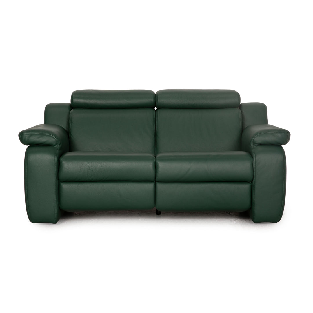 Himolla Hamm Leder Zweisitzer Grün Sofa Couch elektrische Relaxfunktion