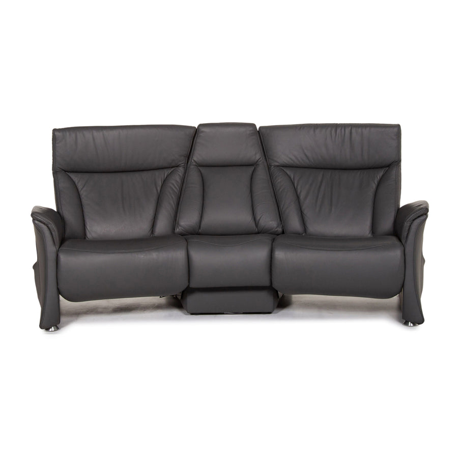 Himolla Himolla Trapez Leder Sofa Grau Dreisitzer Elektrische Funktion Relaxfunktion Couch #13369