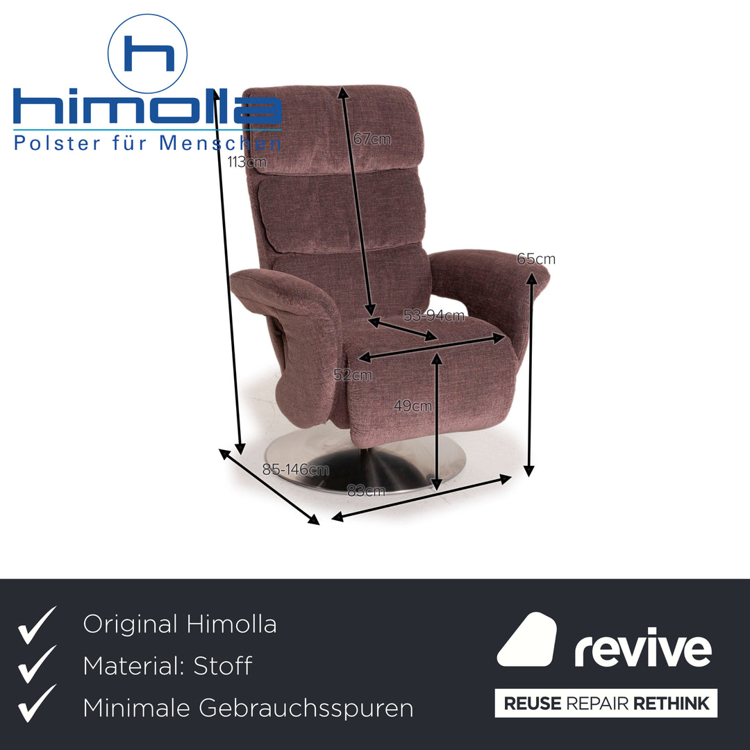 Himolla Hurley Stoff Sessel Rosé Relaxfunktion
