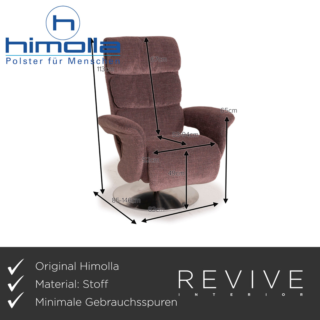 Himolla Hurley Stoff Sessel Rosé Relaxfunktion