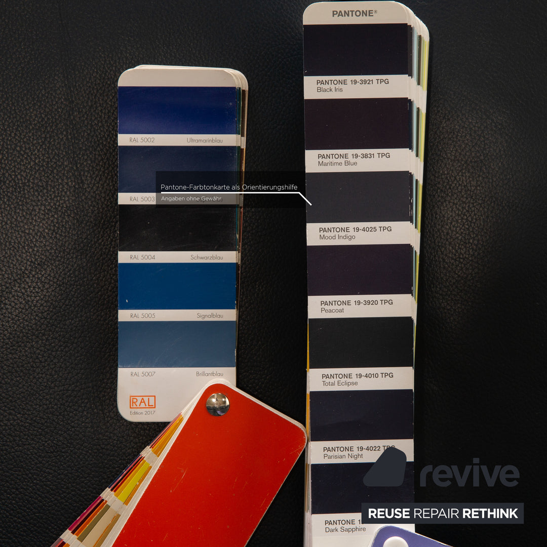 Himolla Leather Three Seater Blue Dark Blue Sofa Couch