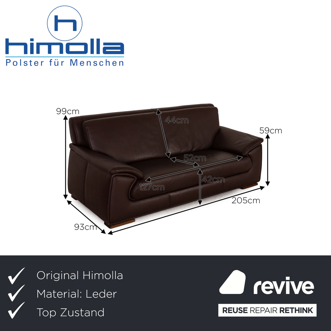 Himolla Leder Dreisitzer Braun Sofa Couch
