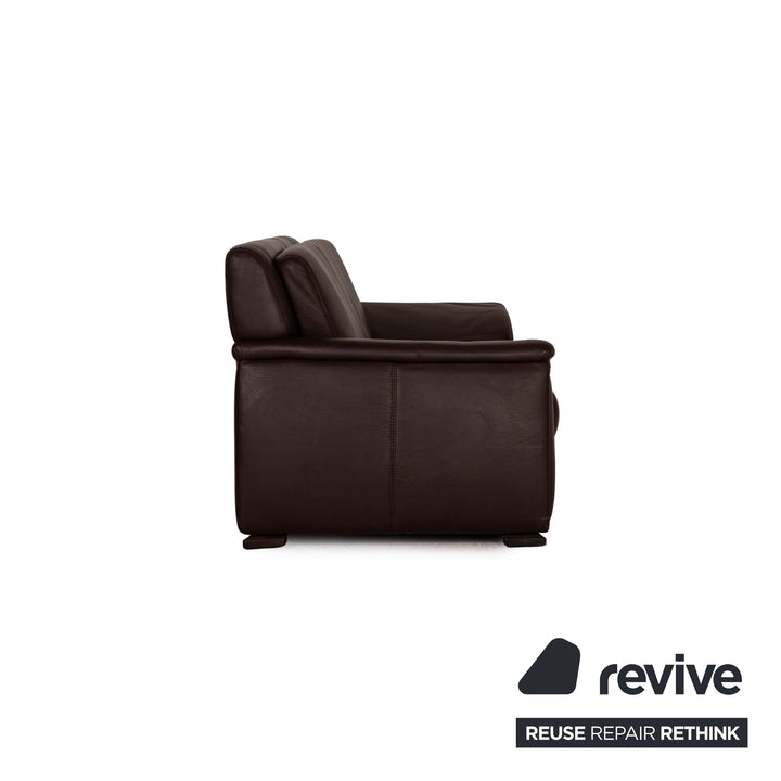 Himolla Leather Three Seater Brown Sofa Couch