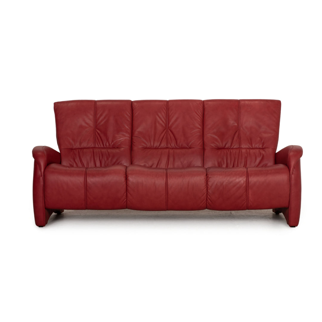 Himolla Leder Dreisitzer Rot Sofa Couch
