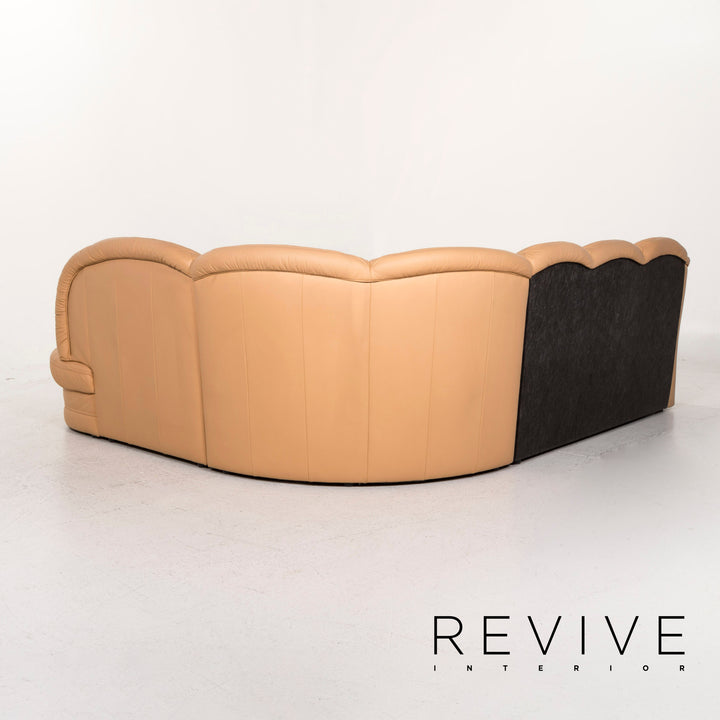 Himolla Leder Ecksofa Beige Sofa Couch #12653
