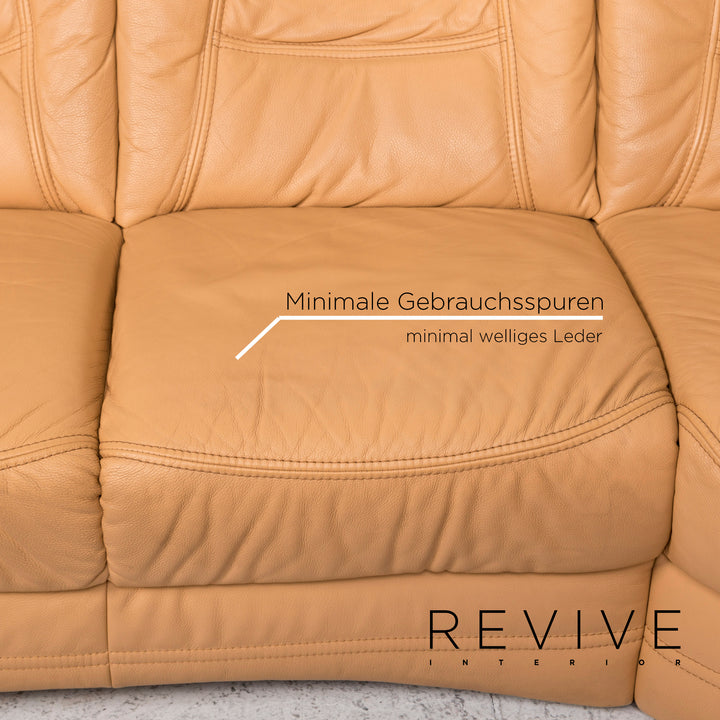 Himolla Leder Ecksofa Beige Sofa Couch #12653