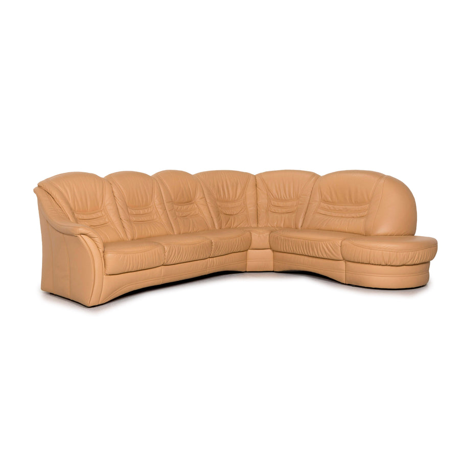 Himolla Leder Ecksofa Beige Sofa Couch #12653