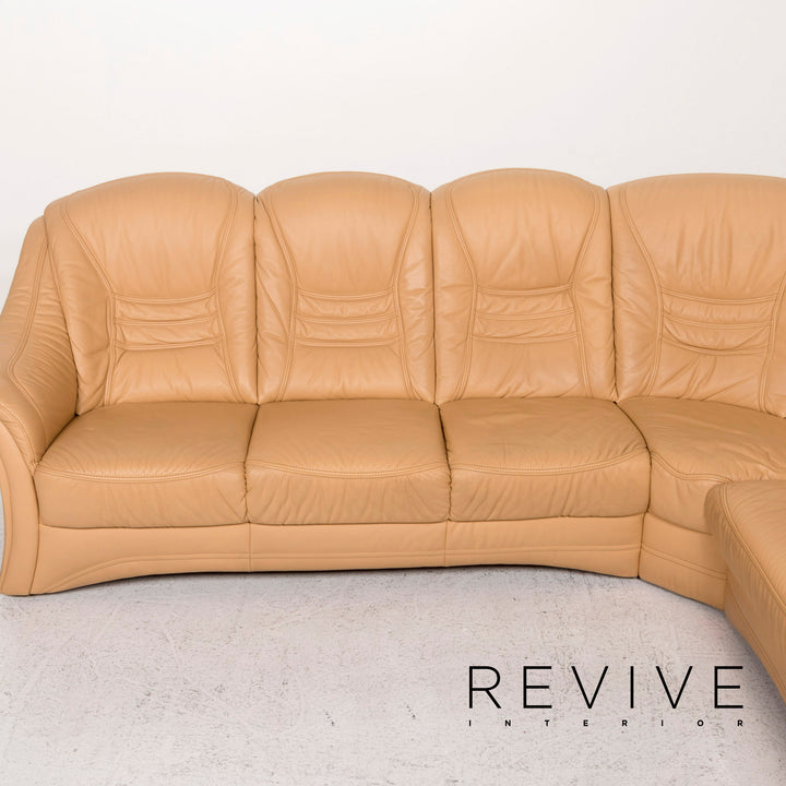 Himolla Leder Ecksofa Beige Sofa Couch #12653
