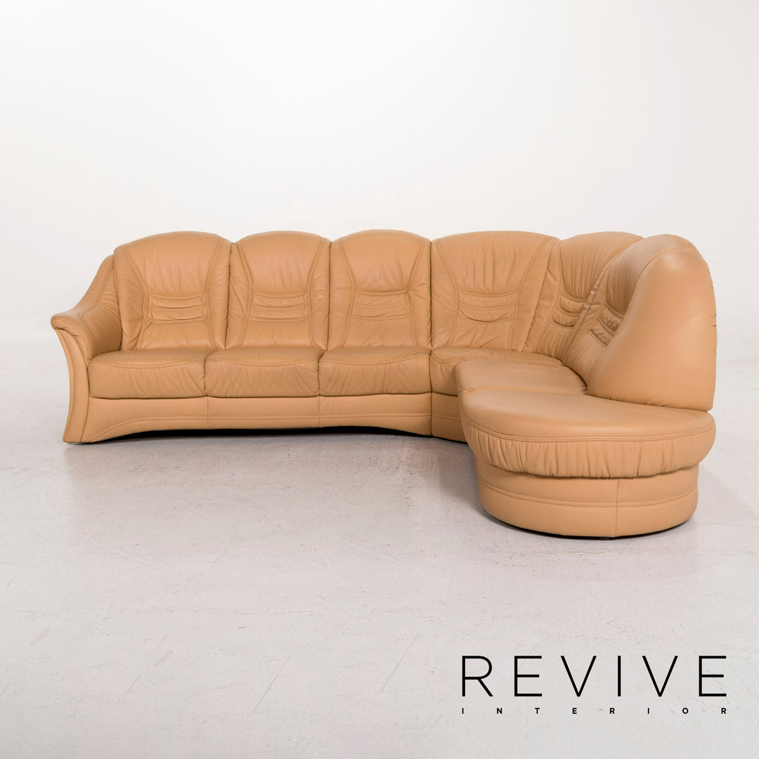 Himolla Leder Ecksofa Beige Sofa Couch #12653