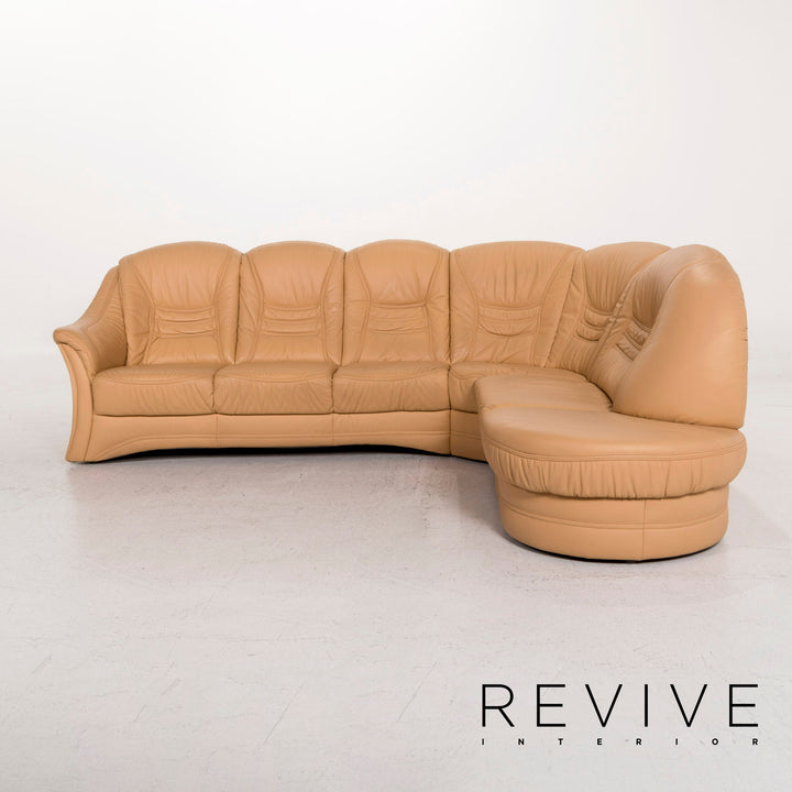 Himolla Leder Ecksofa Beige Sofa Couch #12653