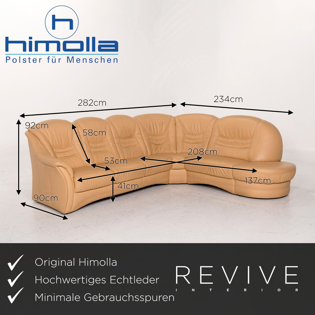 Himolla Leder Ecksofa Beige Sofa Couch #12653
