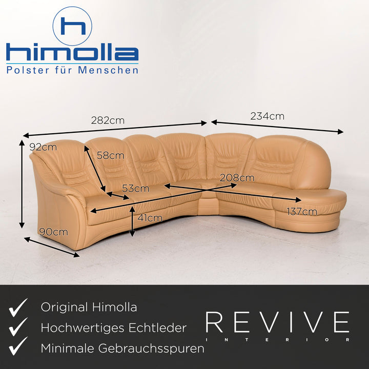 Himolla Leder Ecksofa Beige Sofa Couch #12653