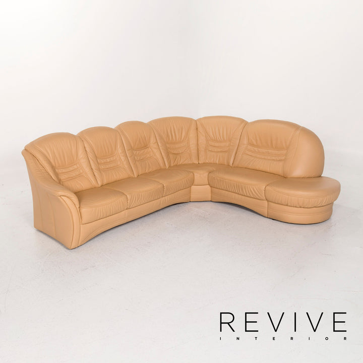 Himolla Leder Ecksofa Beige Sofa Couch #12653
