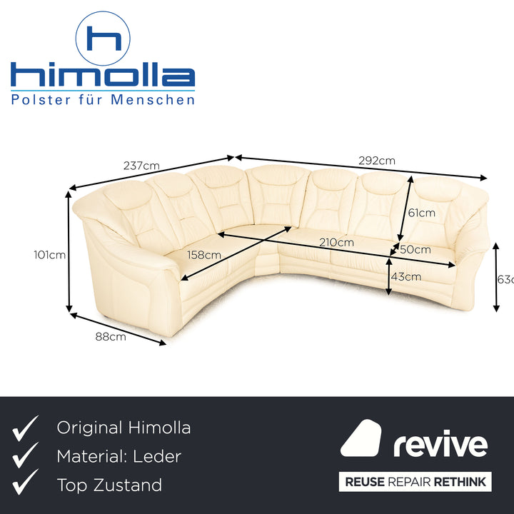 Himolla leather corner sofa cream manual function sofa couch