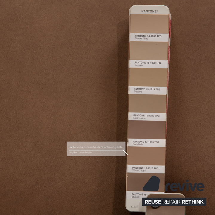 Himolla leather corner sofa taupe beige sofa couch function chaise longue on the right