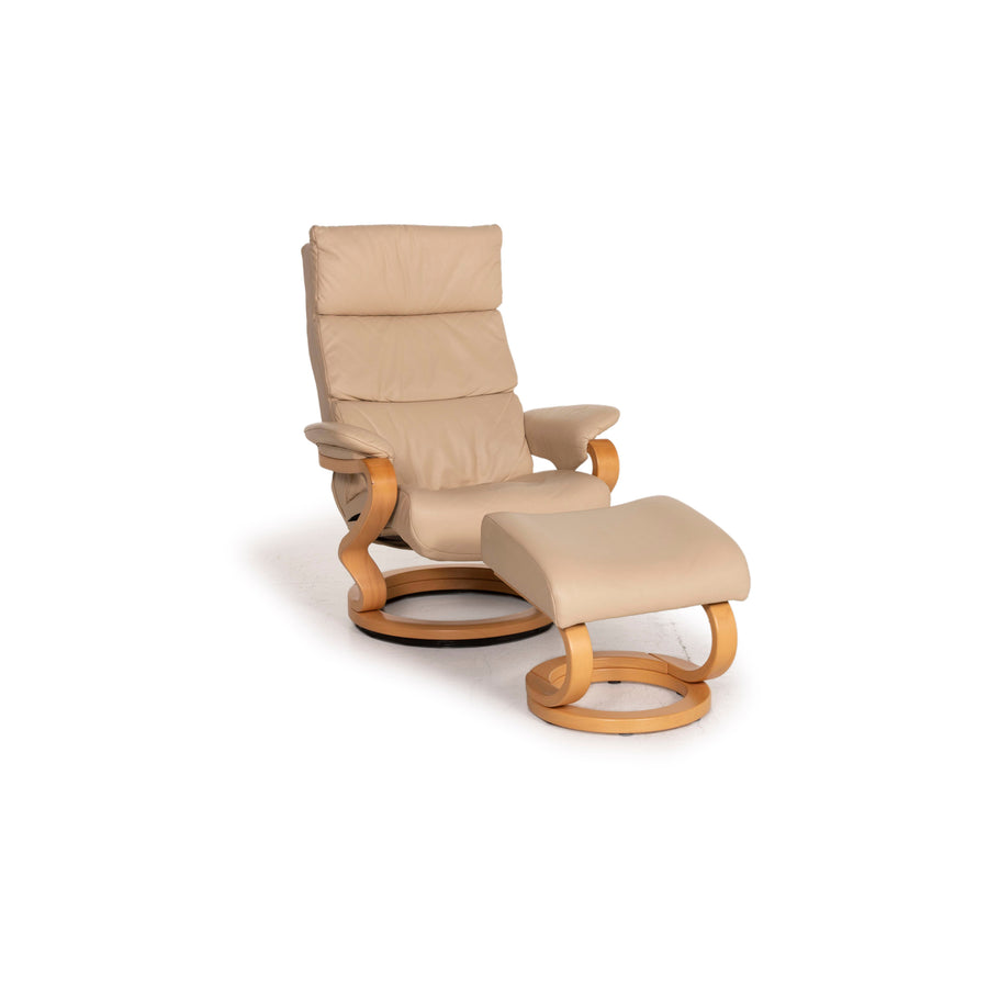 Himolla Leder Sessel inkl. Hocker Beige Funktion Relaxfunktion Relaxsessel