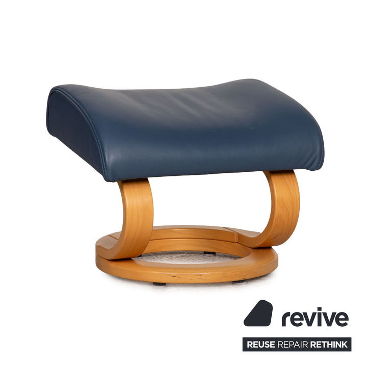 Himolla leather armchair blue function incl. footstool