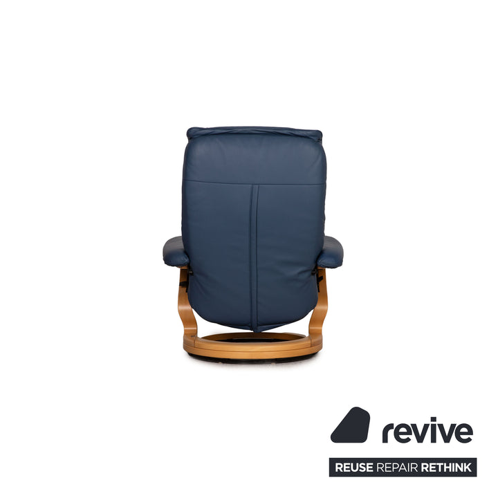 Himolla leather armchair blue function incl. footstool