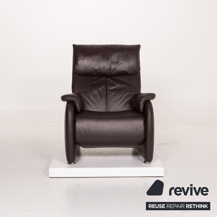 Himolla Leather Armchair Brown Dark brown relax function function relax chair