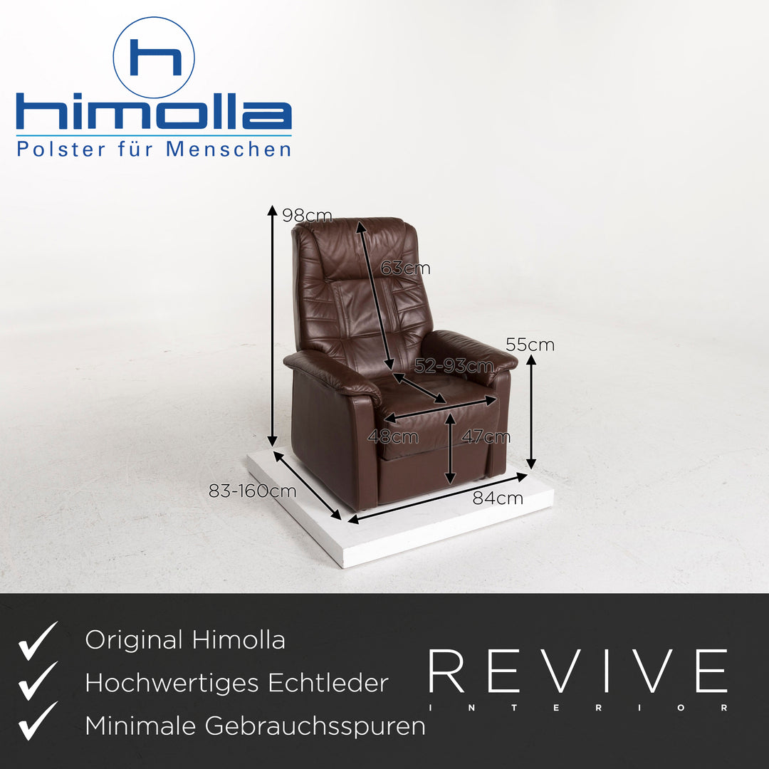 Himolla Leder Sessel Braun Dunkelbraun Relaxsessel Relaxfunktion Funktion #12926