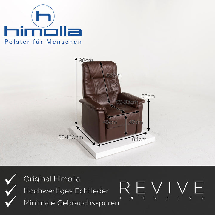 Himolla Leder Sessel Braun Dunkelbraun Relaxsessel Relaxfunktion Funktion #12926