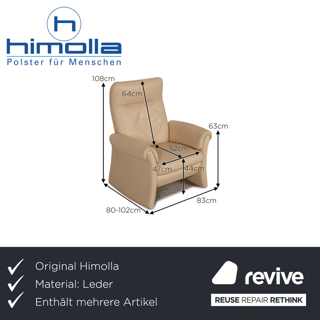 Himolla leather armchair set cream