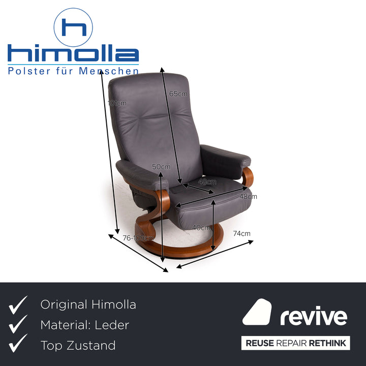 Himolla Leather Armchair Gray Relax function