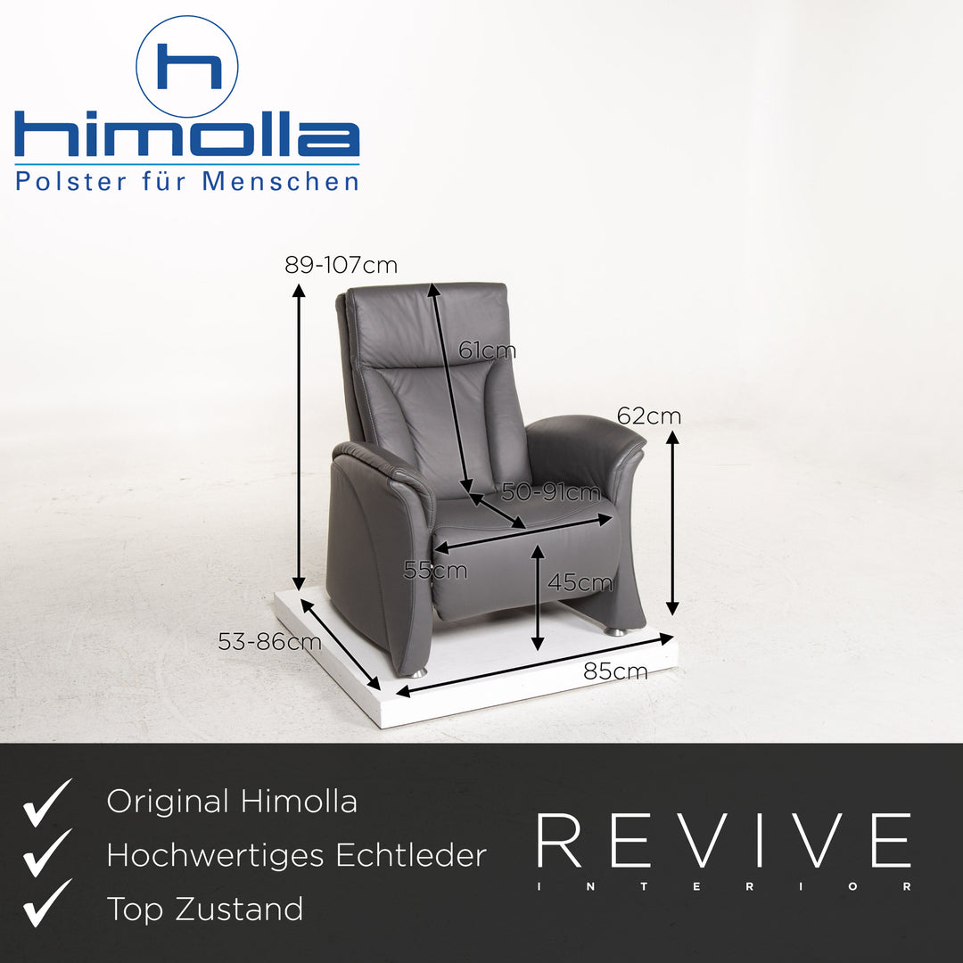 Himolla Leder Sessel Grau Relaxfunktion Funktion Relaxsessel #13371