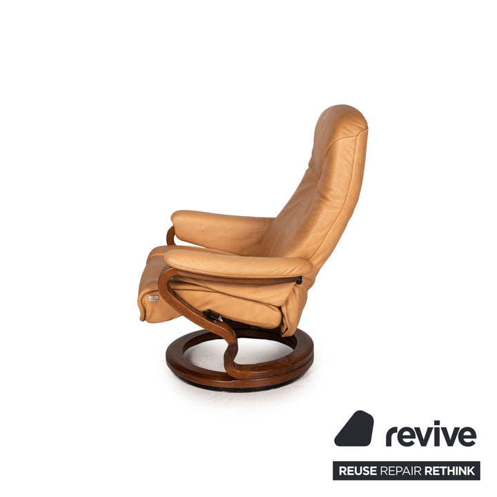 Himolla leather armchair incl. stool ocher function relaxation function